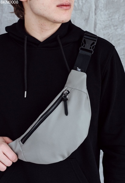 Поясная сумка Staff leather gray