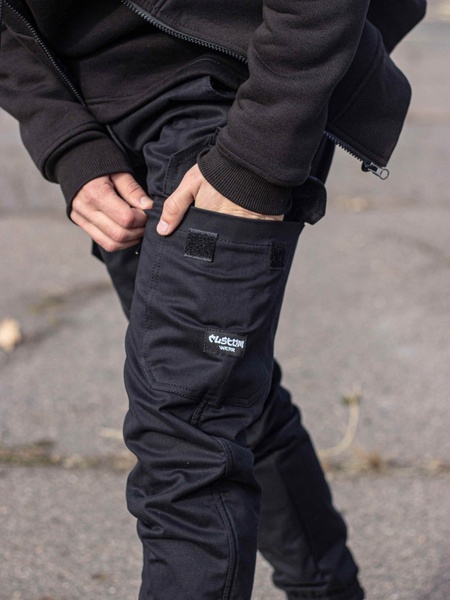 Штани Зимові Карго Преміум Чорні Custom Wear XL