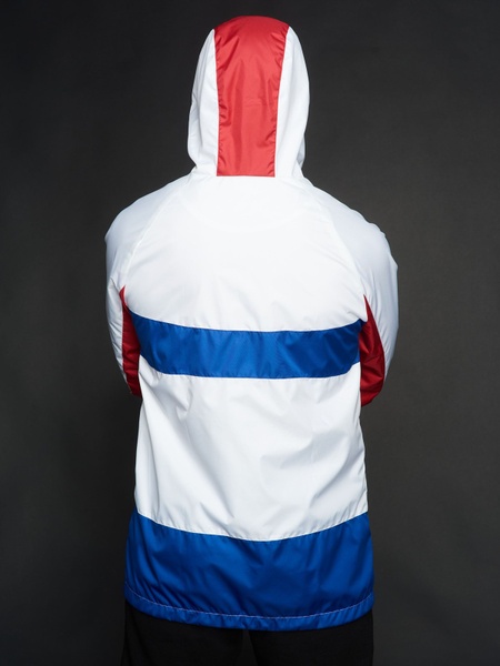 Ветровка мужская Athletic белая, синяя с красным Custom Wear S